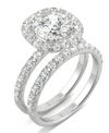 Charles & Colvard Moissanite Bridal Set (2-7/8 Ct. T.w. Diamond Equivalent) In 14k White Gold In White Gold