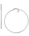 ESSENTIALS SILVER PLATED LARGE CLIP-ON HOOP EARRINGS, 2.16"