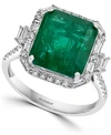 EFFY COLLECTION EFFY EMERALD (5-1/2 CT. T.W.) & DIAMOND (1/2 CT. T.W.) STATEMENT RING IN 14K WHITE GOLD