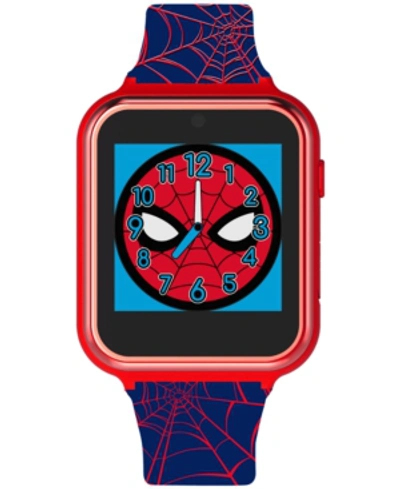 Accutime Kid's Spiderman Black Silicone Strap Smart Watch 46x41mm In Red