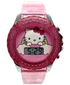 ACCUTIME KID'S HELLO KITTY DIGITAL PINK SILICONE STRAP WATCH 34MM