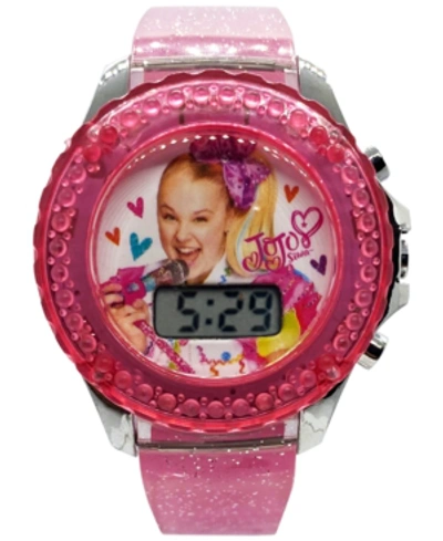 Accutime Kid's Jojo Swia Digital Pink Glitter Silicone Strap Watch 36mm