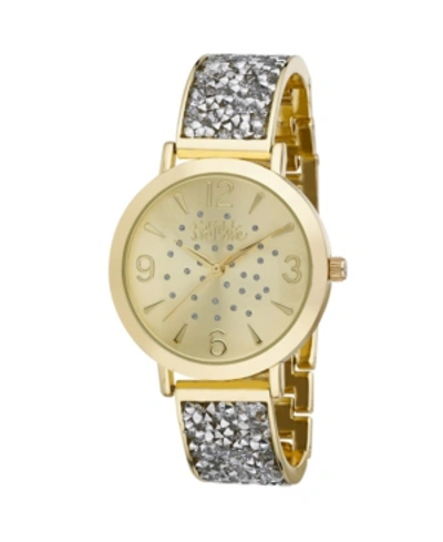 Bob Mackie Women's Gold-tone Alloy Bracelet Glitz Watch, 36mm