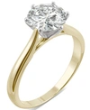 Charles & Colvard Moissanite Solitaire Engagement Ring 1-1/2 Ct. T.w. Diamond Equivalent In 14k White Gold Or 14k Yell In Yellow Gold