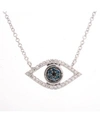 Wrapped Diamond Evil-eye Pendant Necklace (1/6 Ct. T.w.) In 10k Yellow Or White Gold., Created For Macy's In White Gold