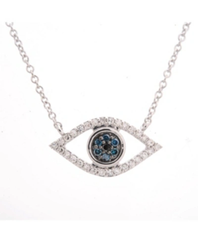 Wrapped Diamond Evil-eye Pendant Necklace (1/6 Ct. T.w.) In 10k Yellow Or White Gold., Created For Macy's