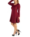 24seven Comfort Apparel Plus Womens Crewneck Knee Length T-shirt Dress In Dark Red