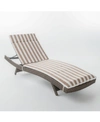 NOBLE HOUSE SALEM OUTDOOR CHAISE LOUNGE WITH STRIPE CUSHION