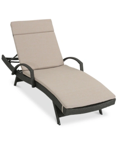 Noble House Baja Outdoor Chaise Lounge In Beige
