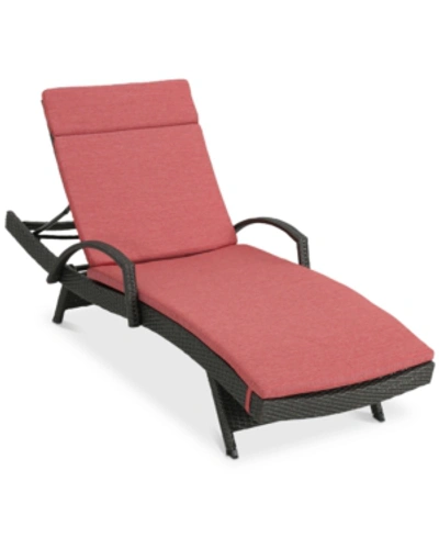 Noble House Baja Outdoor Chaise Lounge In Red
