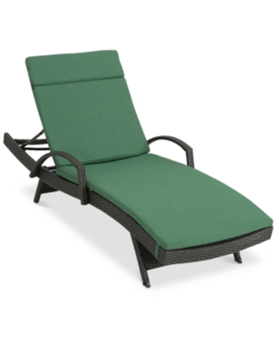 Noble House Baja Outdoor Chaise Lounge In Green