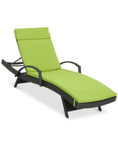 Noble House Baja Outdoor Chaise Lounge In Lime