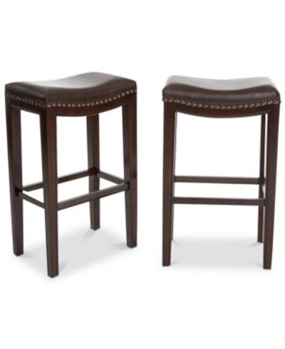 Noble House Edley Backless Bar Stool (set Of 2) In Brown