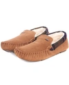 Barbour Men's Monty Faux-shearling Moc-toe Slippers In Camel Suede