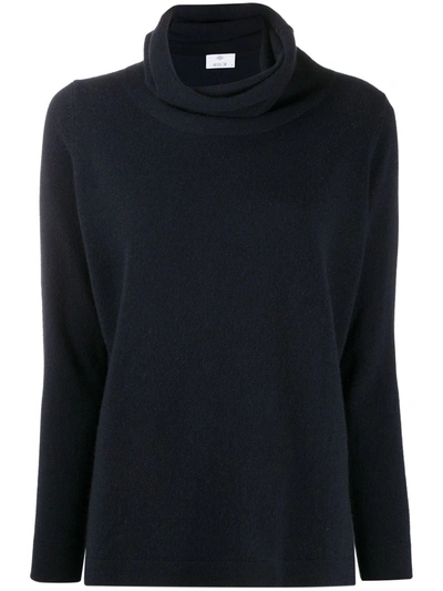 Allude High Neck Cashmere Jumper In Blue