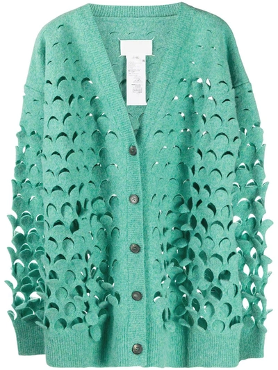 Maison Margiela Martin Margiela Hole Sequins Cardigan In Green