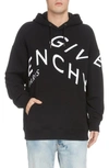 Givenchy Refracted Logo Embroidered Hoodie In Black/white