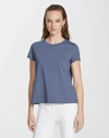 Lafayette 148 Plus-size Cotton Jersey Modern Tee In Bluestone