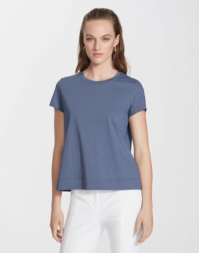 Lafayette 148 Plus-size Cotton Jersey Modern Tee In Bluestone