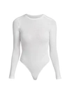 Re/done Long-sleeve Bodysuit In Optic White