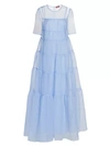 Staud Hyacinth Tiered Organza Dress In French Blue