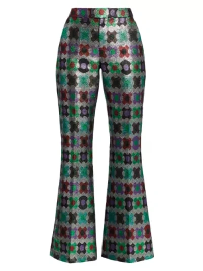 La Doublej Saturday Night Flared Pants In Groovy Dot