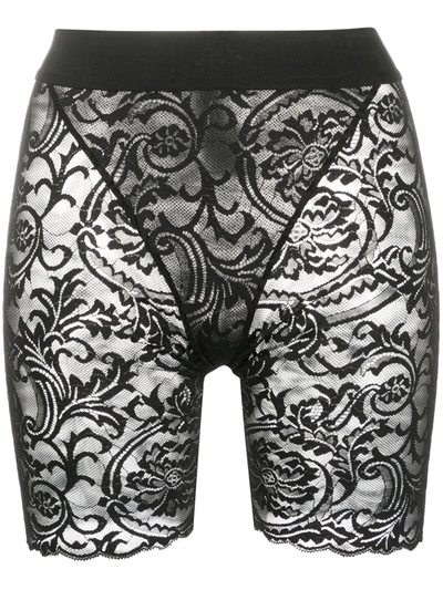 Versace Lace Cycling Short Tights In Black