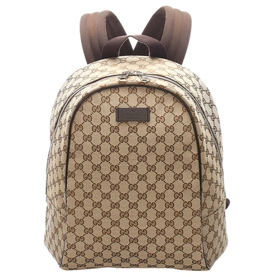 Pre-owned Gucci Brown/beige Gg Canvas Backpack