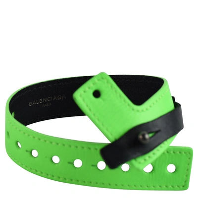 Pre-owned Balenciaga Green Leather Party Bracelet
