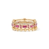 ANNOUSHKA 18CT GOLD PINK SAPPHIRE BAGUETTE RING STACK,C0030311