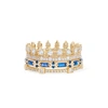 ANNOUSHKA 18CT GOLD BLUE SAPPHIRE CROWN BAGUETTE RING STACK,C0030316