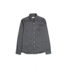 FAR AFIELD Mod Button Down L/S Shirt Organic Cotton Treeism Navy