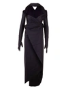 BALENCIAGA COVERED ARMS AND HANDS DRESS IN BLACK