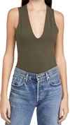 Free People Keep It Sleek Bodysuit In Army