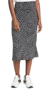 Madewell Woodcut Flowers Drawstring Midi Slip Skirt In Marlow Floral Almost Black