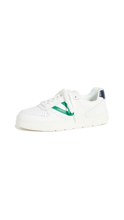 Tretorn Women's Harlow 2 Lace Up Trainers In White/ Green