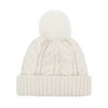 WOOLRICH IVORY POMPOM WOOL-BLEND BEANIE,3929782