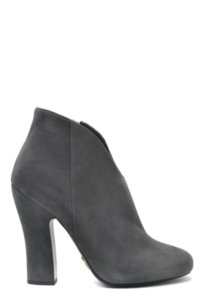 Prada Women's  Grey Suede Ankle Boots