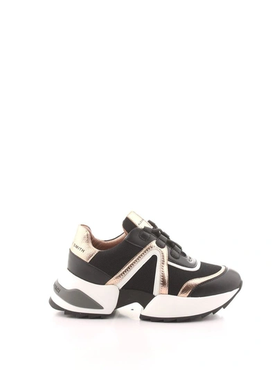 Alexander Smith Women's Black Leather Sneakers In Nero/rame