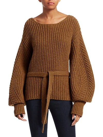 Sea Nellie Belted Sweater In Mustard