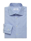 Eton Contemporary Fit Solid Dress Shirt With Floral Cuffs In Blue
