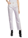 MSGM IRIDESCENT HIGH-RISE STRAIGHT-LEG JEANS,0400012488682