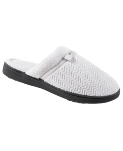 Isotoner Signature Isotoner Women's Chevron Microterry Clog Slippers, Online Only In Light Grey