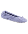 Isotoner Signature Women's Chevron Micro Terry Ballerina Slipper In Periwinkle