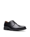 Clarks Whiddon Plaid Toe Oxford In Black Leather
