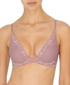 NATORI FEATHERS CONTOUR PLUNGE LACE-TRIM BRA 730023