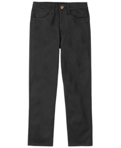 Nautica Kids' Husky Boys 5 Pocket Twill Pant In Black