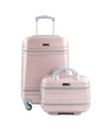 American Sport Plus Varsity 2-piece Carry-on Hardside Cosmetic Luggage Set In Rose Gold