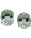 Macy's Green Quartz Stud Earrings (8 Ct. T.w.) In Sterling Silver In Green Quartz