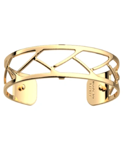 Les Georgettes By Altesse Large Chamber Openwork Thin Adjustable Cuff Tresse Bracelet, 14mm, 0.5in In Gold